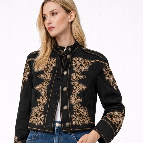 Free People Jackets & Blazers - Z098.New Free People  We The Free Beaded Embroidered  suede leather  Jacket $400